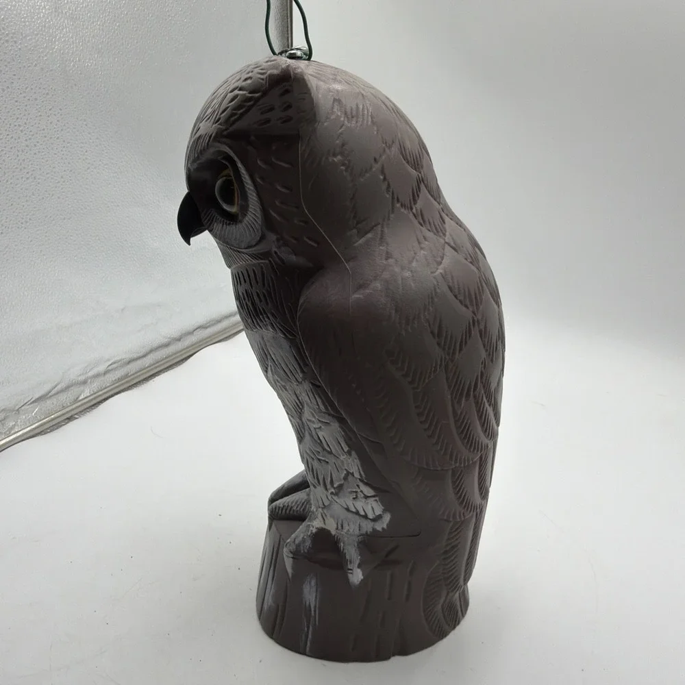 Vtg Dalen Products Plastic Blow Mold 14in Owl Decoy Garden Pest Deterrent